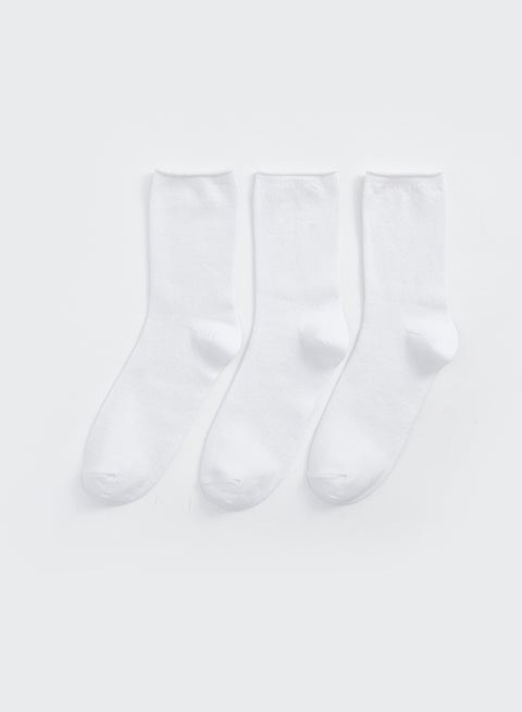 Women's Plain Ankle Socks 3-packs
