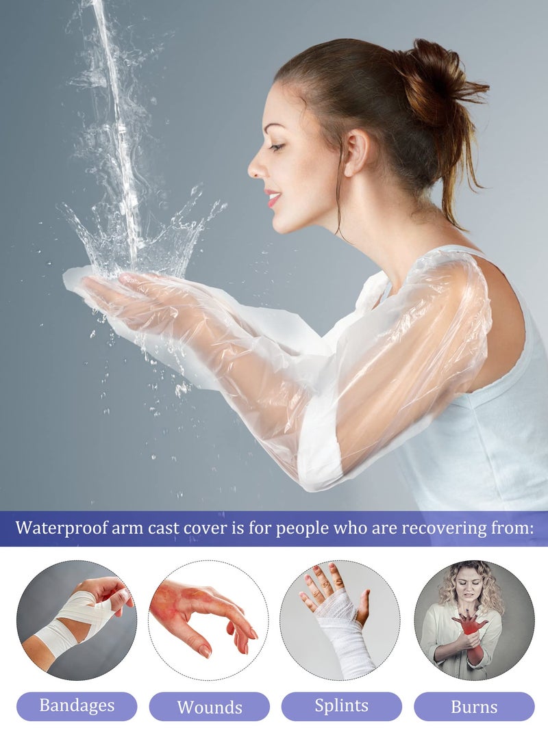 Sosation 50 Pcs Waterproof Arm Cast Cover for Shower Bath, Arm Cast Sleeve Protector, Adult Long Cast Bandage Protector Bag Covers for Shower Broken Wound Wrists Elbow(35.4 Inch) - Image 4