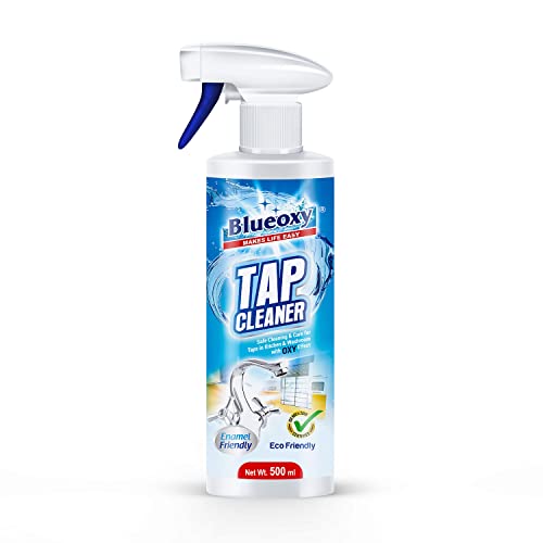 Blueoxy Tap Cleaner Spray Bottle (500 ml) | The Expert Hard Water | Soap Scum | Limescale Stain Remover Best for Basins | Sinks | Faucets | Taps | Fixtures | Shower Glasses | Pack of 2 - Image 1
