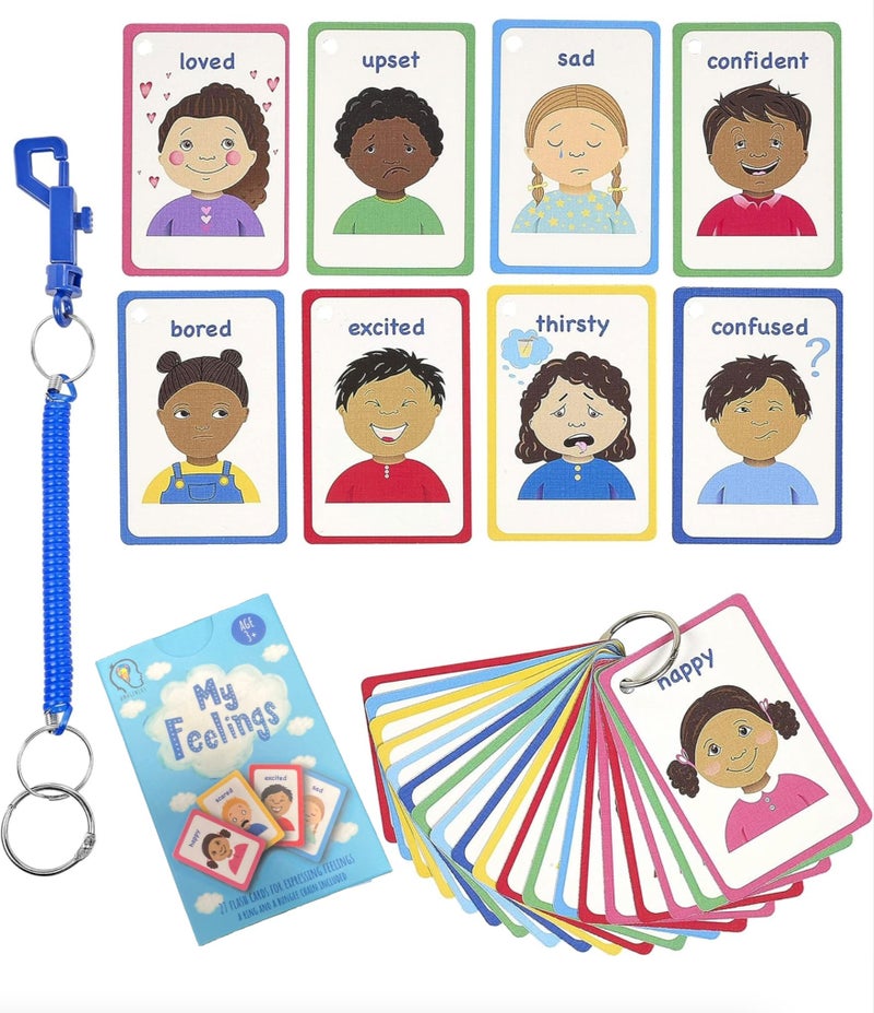 Amonev My Feelings Cards and Emotions Flash Cards for Special Needs, Autism as Cue Cards, Aiding with Empathy and Social Skills, Also a Great Tool for SENCO - Image 1