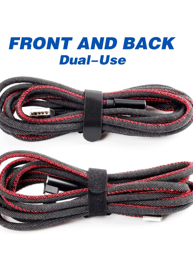 80PCS Reusable Cable Ties, Black Adjustable 6-Inch Cord Organizer Ties, Multi-purpose Hook Loop Cable Management Wire Ties for Organizing Home, Office, Data Centers
