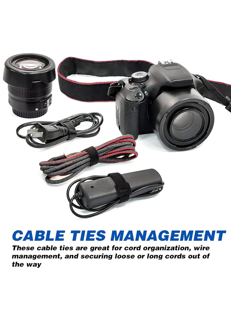 Generic 80PCS Reusable Cable Ties, Black Adjustable 6-Inch Cord Organizer Ties, Multi-purpose Hook Loop Cable Management Wire Ties for Organizing Home, Office, Data Centers  - Image 4