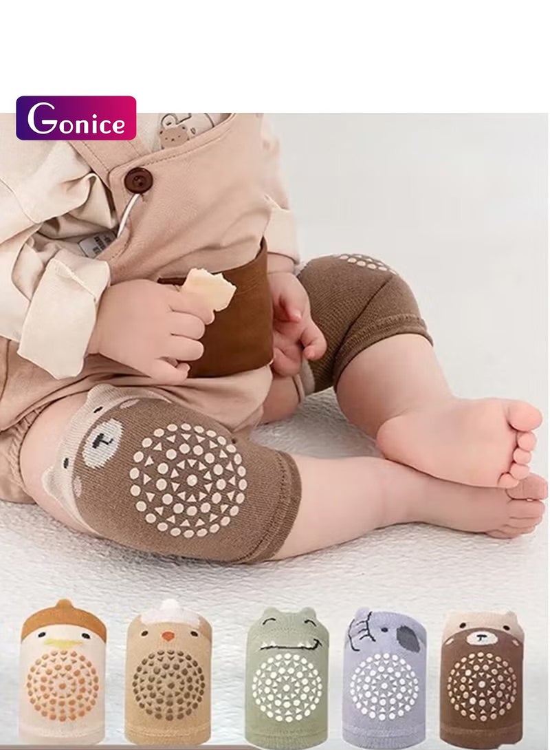 Gonice 5 Pairs Baby Knee Pads for Crawling, Breathable Summer Baby Crawling Knee Pads, Anti Slip Adjustable Knee Pads, High Elastic Soft Baby Knee Protectors, Leg Warmers for Baby Toddler Girls Boys - Image 1