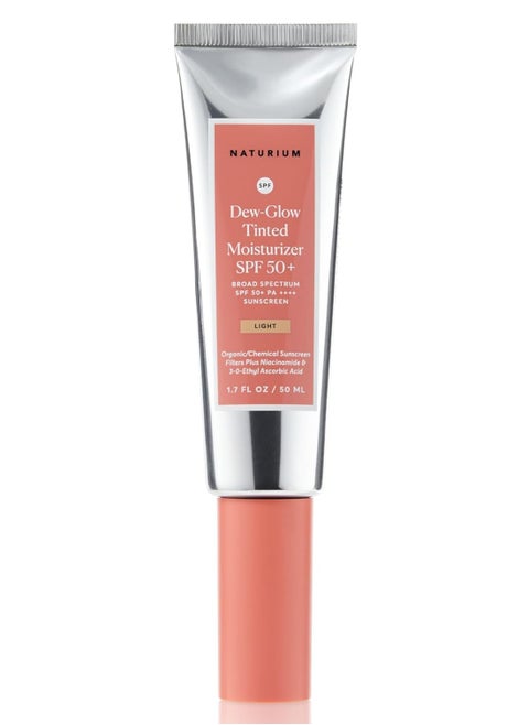 Naturium Dew-Glow Tinted Moisturizer SPF 50+ Light, Daily Moisturizing Sunscreen & Face Primer with Tint, Skin Protector with Dewy Finish, 1.7 oz