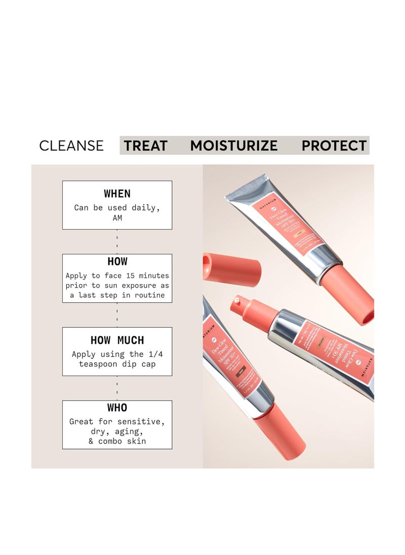 Naturium Dew-Glow Tinted Moisturizer SPF 50+ Light, Daily Moisturizing Sunscreen & Face Primer with Tint, Skin Protector with Dewy Finish, 1.7 oz