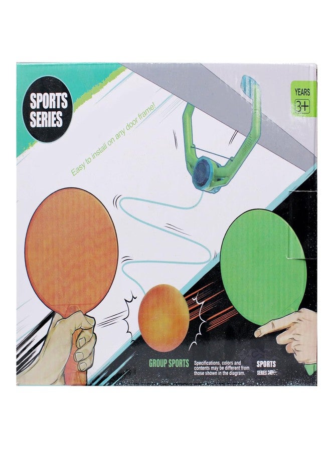 فولي مجموعة تدريب تنس الطاولة المعلقة للأطفال، لعبة تنس طاولة محمولة مع مضرب وكرات و6 كرات تنس طاولة وزوج واحد من المضارب، مناسبة للاستخدام الداخلي بالكامل. - Image 4