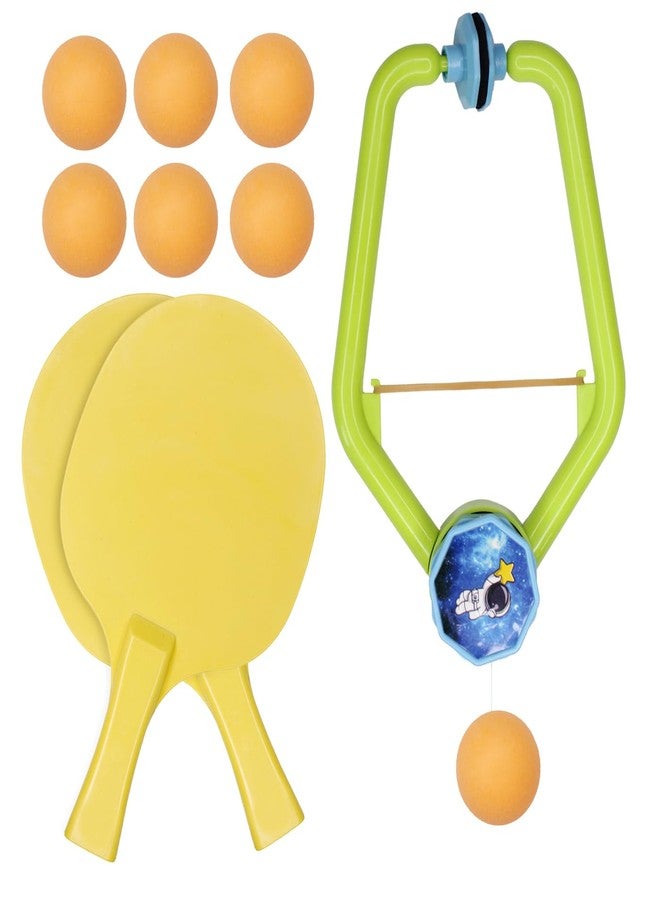 فولي مجموعة تدريب تنس الطاولة المعلقة للأطفال، لعبة تنس طاولة محمولة مع مضرب وكرات و6 كرات تنس طاولة وزوج واحد من المضارب، مناسبة للاستخدام الداخلي بالكامل. - Image 1