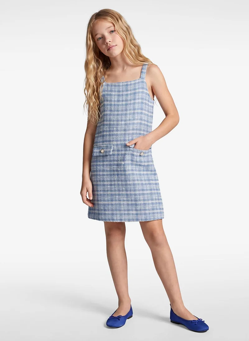 كوتون Strappy Tweed Dress