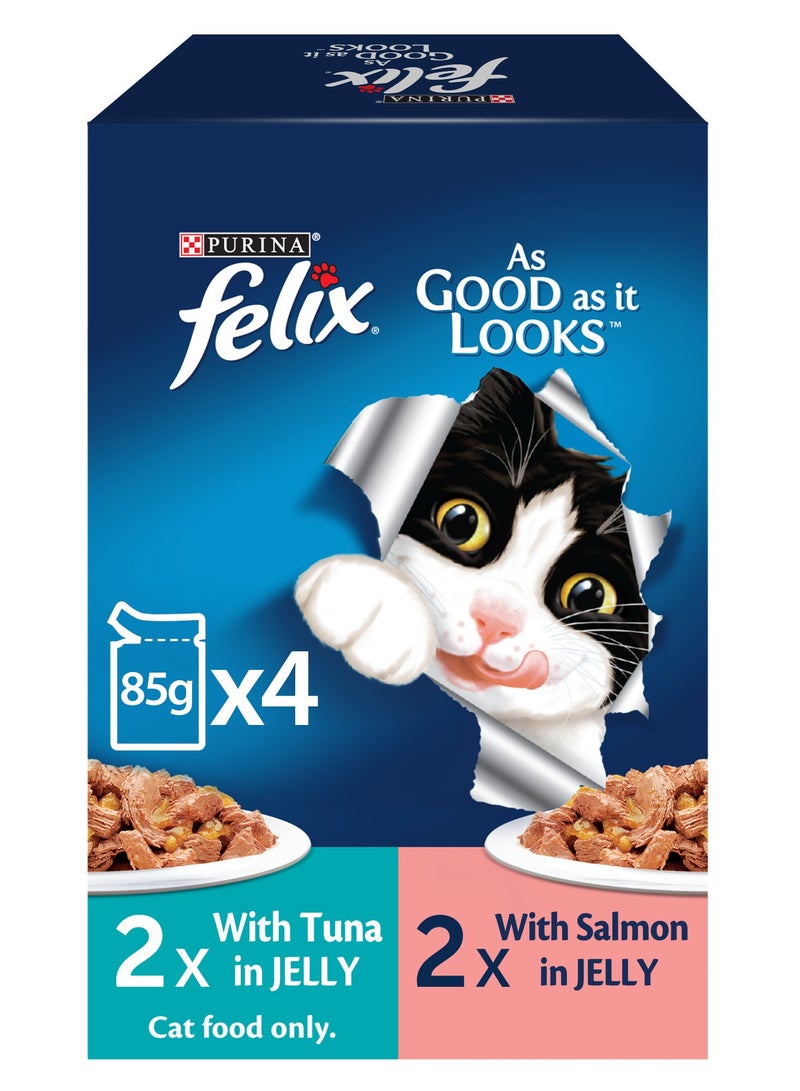 Purina- invalid brand name Felix As Good As It Looks Adult Cat Food In Jelly Tuna Pouches And Salmon Pouches - Image 1
