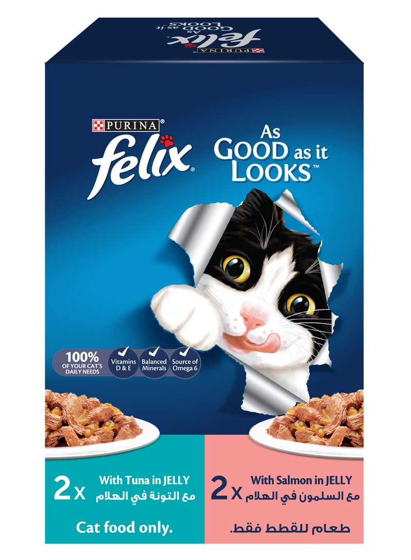 Purina- invalid brand name Felix As Good As It Looks Adult Cat Food In Jelly Tuna Pouches And Salmon Pouches - Image 4
