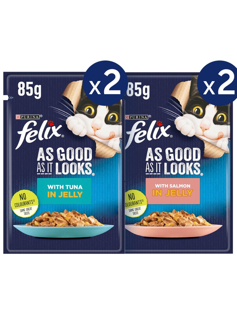 Purina- invalid brand name Felix As Good As It Looks Adult Cat Food In Jelly Tuna Pouches And Salmon Pouches - Image 2