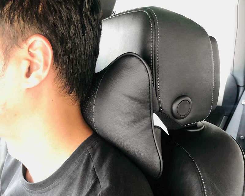 Yobbo Universal Car Neck Rest Pillow Cushion Set Headrest Pain Relief Support with Adjustable Strap Faux Leather, Cotton for All Cars, Home and Office Chair Seat (Pack of 2) (Black) - Image 2