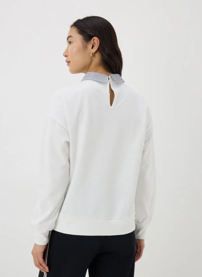 Matalan Ecru St Germain Collared Sweatshirt