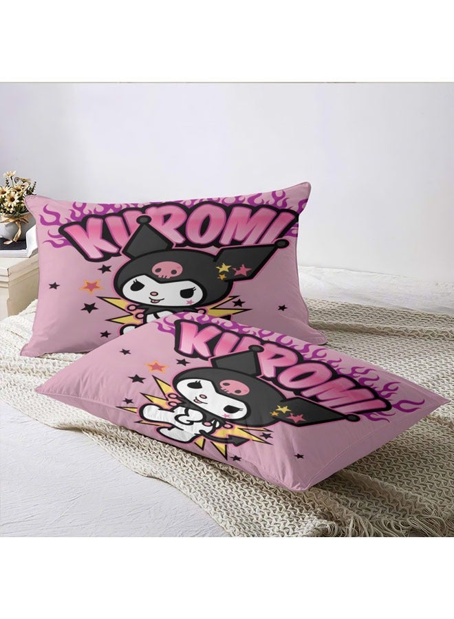 Sanrio Kuromi Bedding Three-Piece Set of soft microfiber polyester sheets including duvet cover and two pillowcases (cover size 150cmX200cm) - Image 4