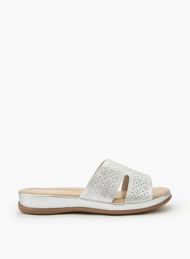 لو كونفورت Women Perforated Slide Sandals