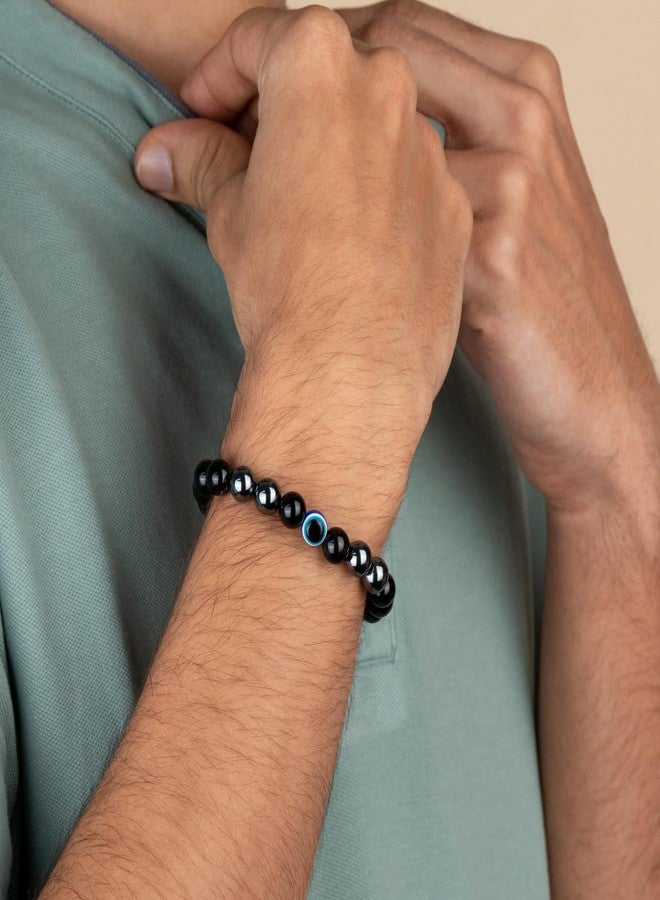 Mesmerize Evil Eye Protection Bracelets with MagSnap Closure | Unisex Collection | Original Certified Stones to avoid negative energy | 8 mm size beads (Onyx Evil Eye Magsnap, M) - Image 3