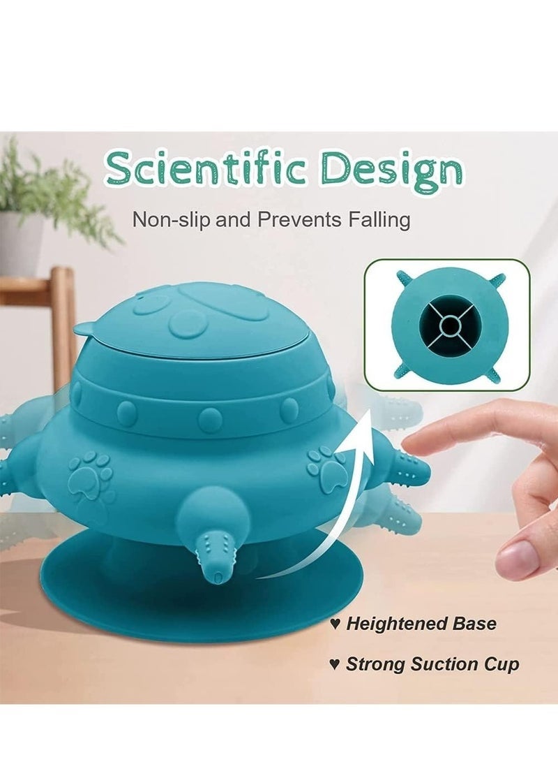 كيلا وعاء تغذية للجراء المتعددة، وعاء تغذية حليب سيليكون سعة 240 مل مع 4 حلمات لإرضاع الجراء، زجاجات رضاعة للجراء، محطة تغذية للقطط والجراء والأرانب (أزرق) - Image 5