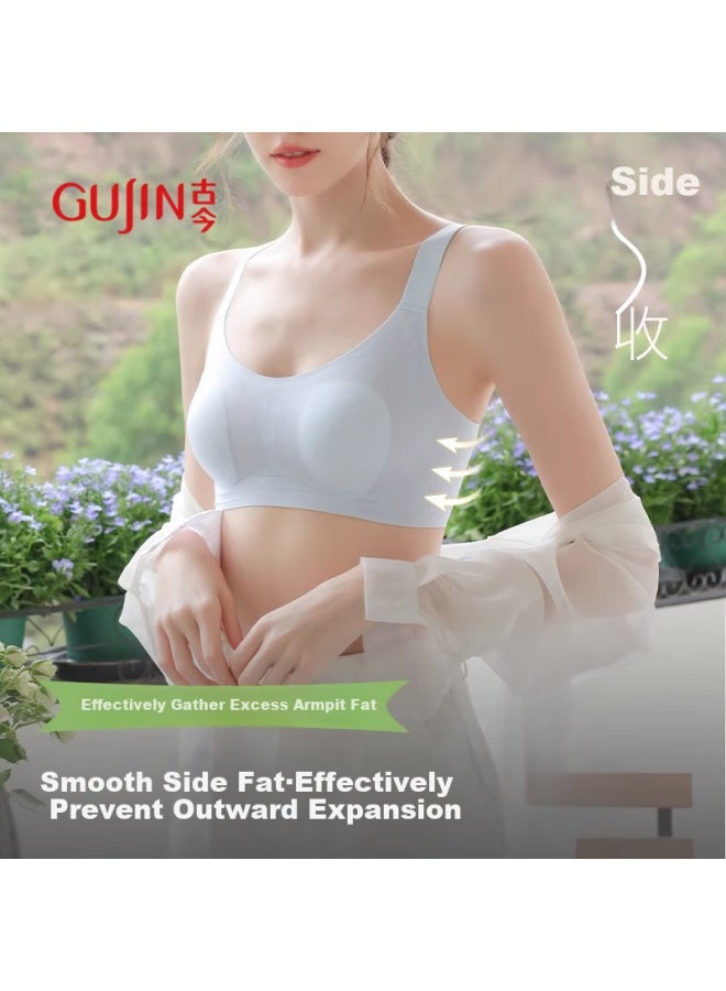 Gujin Rabbit Ear Cool Feeling Bra Women Summer Thin Large Chest Small Invisible Jelly Soft Support Ultra-thin Bra For Summer - Image 3