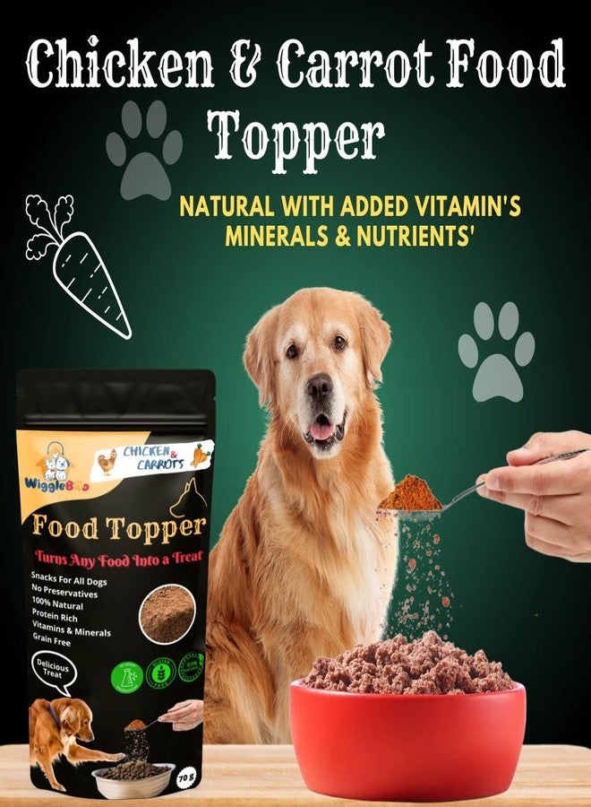 WiggleBoo Magical Dog Food Topper || Joy of Best Taste || Chicken & Carrot Flavour || Anti Oxident || Grain Free & Protein Rich || 70g - Image 3
