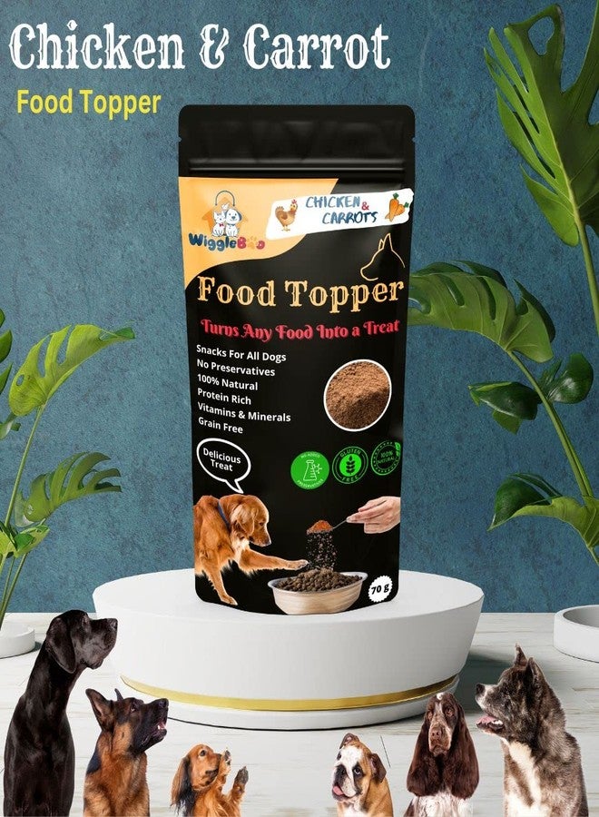WiggleBoo Magical Dog Food Topper || Joy of Best Taste || Chicken & Carrot Flavour || Anti Oxident || Grain Free & Protein Rich || 70g - Image 2