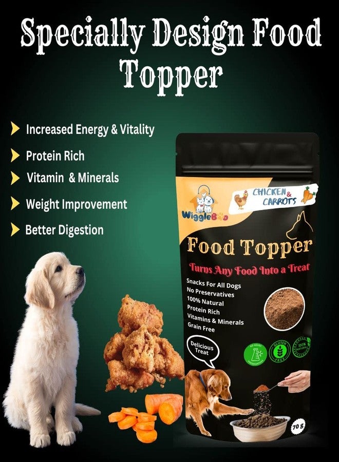 WiggleBoo Magical Dog Food Topper || Joy of Best Taste || Chicken & Carrot Flavour || Anti Oxident || Grain Free & Protein Rich || 70g - Image 4
