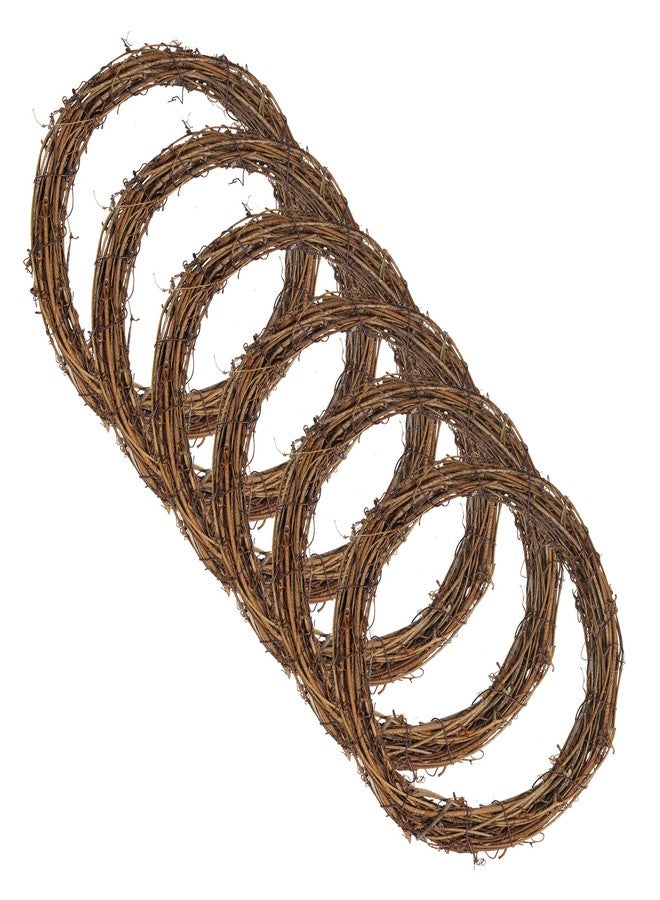 Marrywindix Grapevine Wreath Set, Marrywindix 6 Pieces Natural Vine Branch Wreath Christmas DIY Rattan Wreath Garland for Christmas Holiday Craft Wedding Decor (8 in.) - Image 1