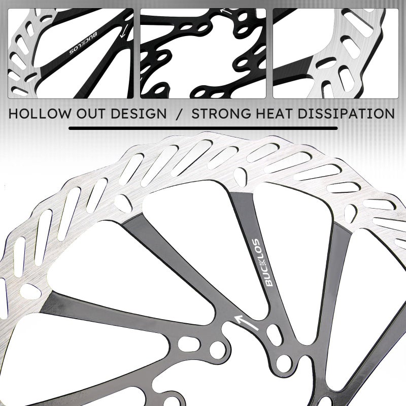 BUCKLOS 2PC Bike Brake Rotors 140mm 160mm 180mm 203mm, MTB Stainless Steel Bicycle Disc Rotors with 12 Bolts for Mountain Road Bike/Ebike/BMX - Image 2