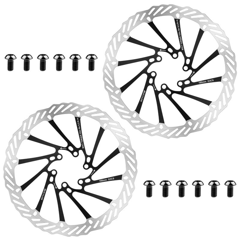 BUCKLOS 2PC Bike Brake Rotors 140mm 160mm 180mm 203mm, MTB Stainless Steel Bicycle Disc Rotors with 12 Bolts for Mountain Road Bike/Ebike/BMX - Image 1