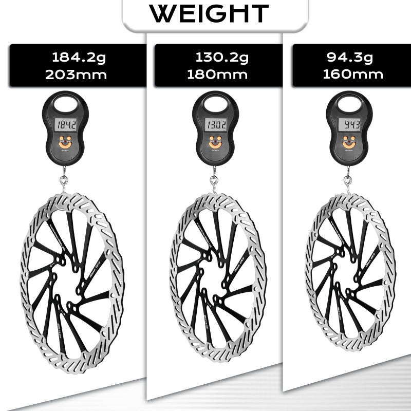BUCKLOS 2PC Bike Brake Rotors 140mm 160mm 180mm 203mm, MTB Stainless Steel Bicycle Disc Rotors with 12 Bolts for Mountain Road Bike/Ebike/BMX - Image 4