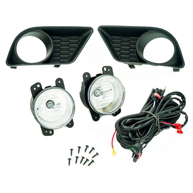 CONCEPT AUTOMOTIVE LIGHTS Replacement For 20112014 Dodge Charger Fog Lights Lamps with Bezels and Assembly Set LR Side