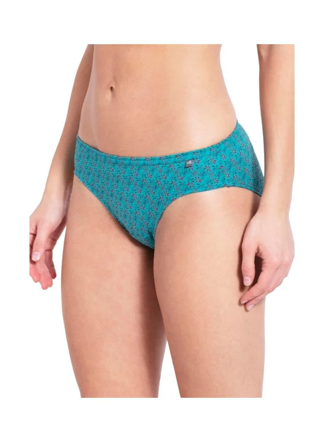 Jockey Dark Prints 1410 Women Medium Coverage Super Combed Cotton Mid Waist Bikini with Concealed Waistband Pack of 3 for Women | Best Price UAE