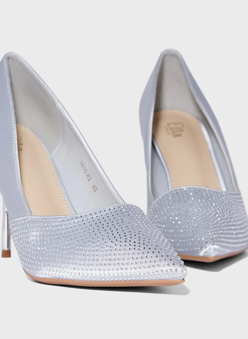 ايلا ليمتد اديشن High Heel Glitter Pointed Pump