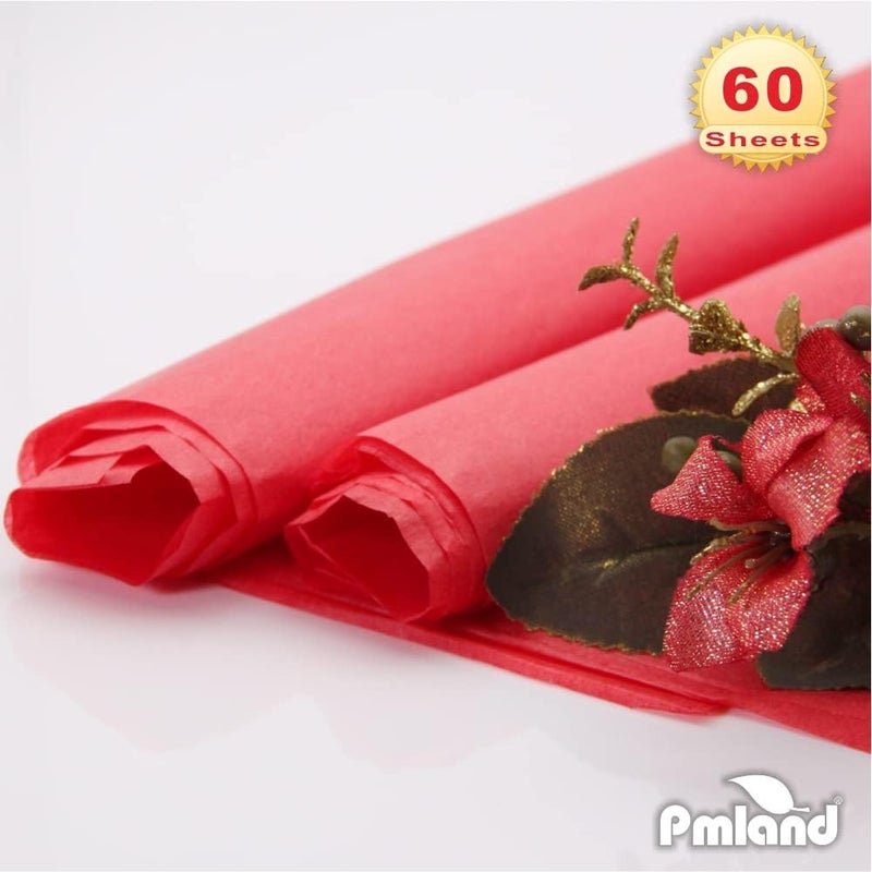 PMLAND Gift Wrapping Tissue Paper - Red Color - 20 Inches x 26 Inches 60 Sheets - Image 5