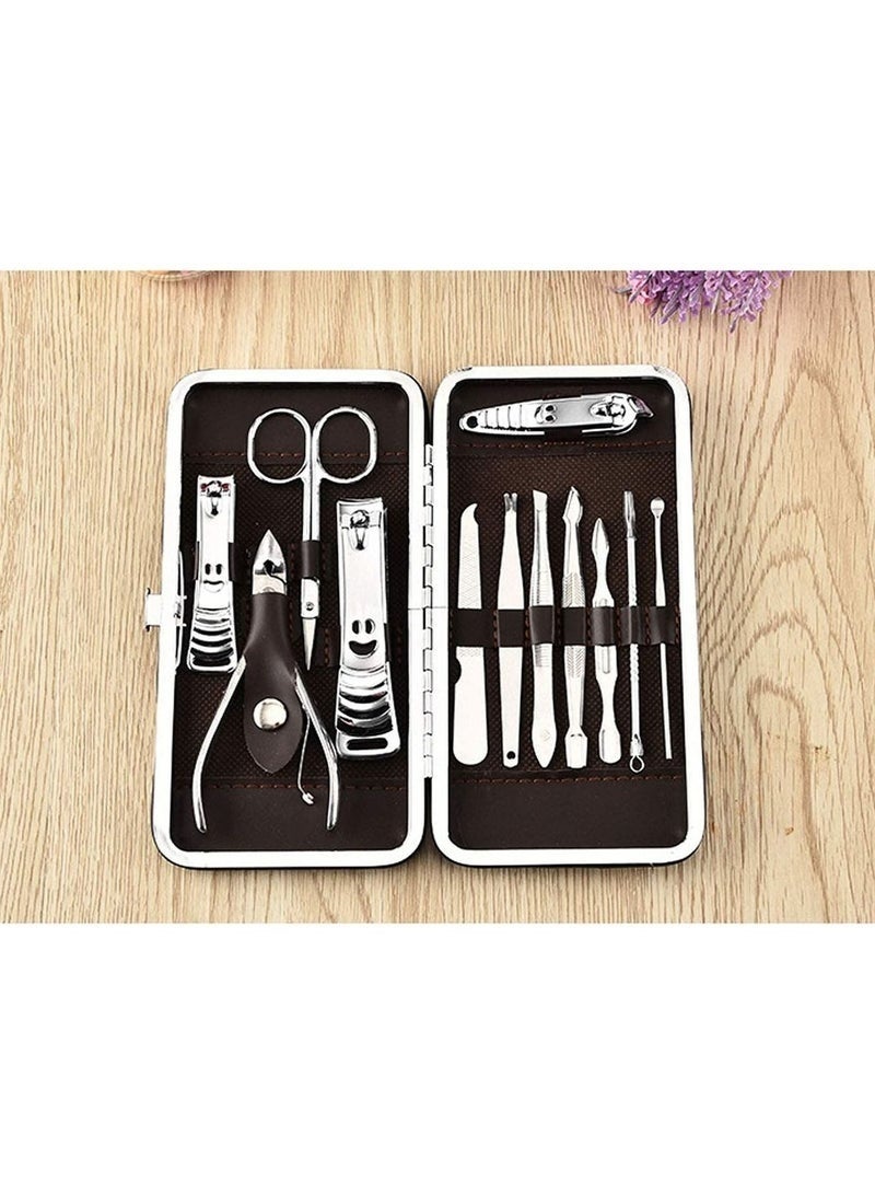 Bukela Manicure Set,Arabest Professional Stainless Steel Personal Manicure Kit,12 in 1 silver Nail Care Tools for Men and Women Gift with Case - Image 4