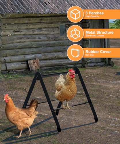 Koutemie Adjustable Chicken Perch for Coop HeavyDuty Metal Chick Roosting Bar for Brooder Baby Chicks Stand Toy Training Perches for Large Bird Parrot Hens Macaw Black - Image 3