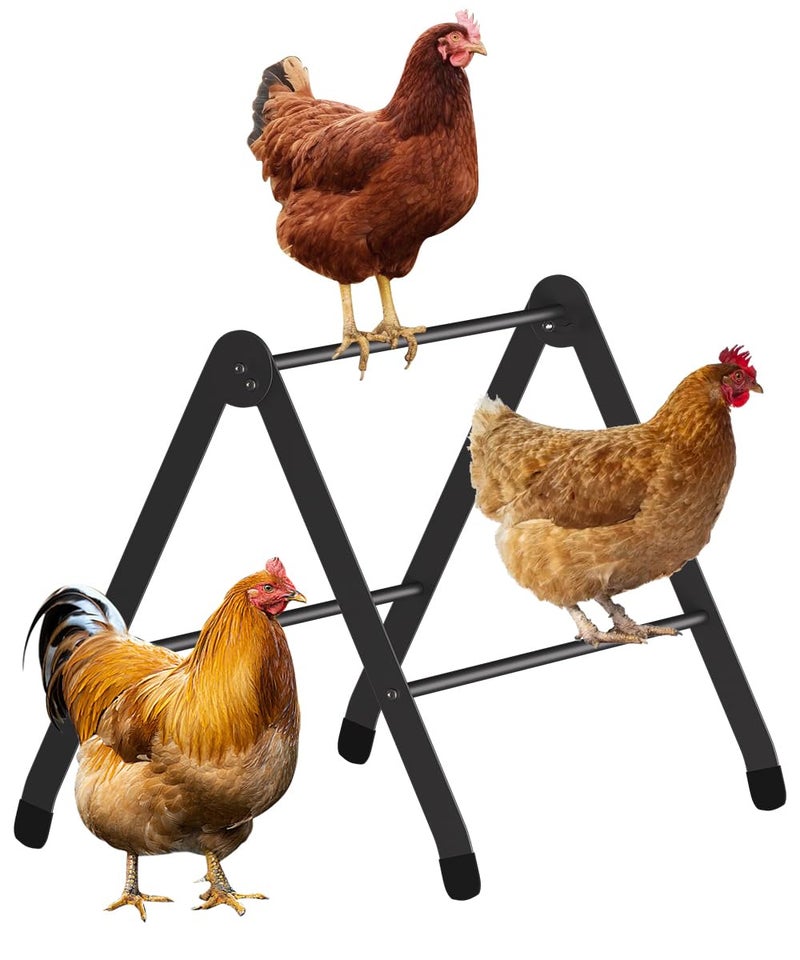 Koutemie Adjustable Chicken Perch for Coop HeavyDuty Metal Chick Roosting Bar for Brooder Baby Chicks Stand Toy Training Perches for Large Bird Parrot Hens Macaw Black - Image 2