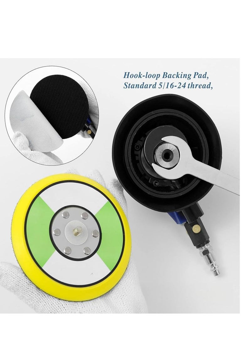 Air Random Orbital Sander Dual Action Pneumatic Palm Sander with Speed Regulation for Wood, Composites, Metal - Image 4