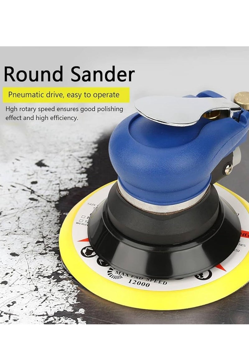 Air Random Orbital Sander Dual Action Pneumatic Palm Sander with Speed Regulation for Wood, Composites, Metal - Image 5