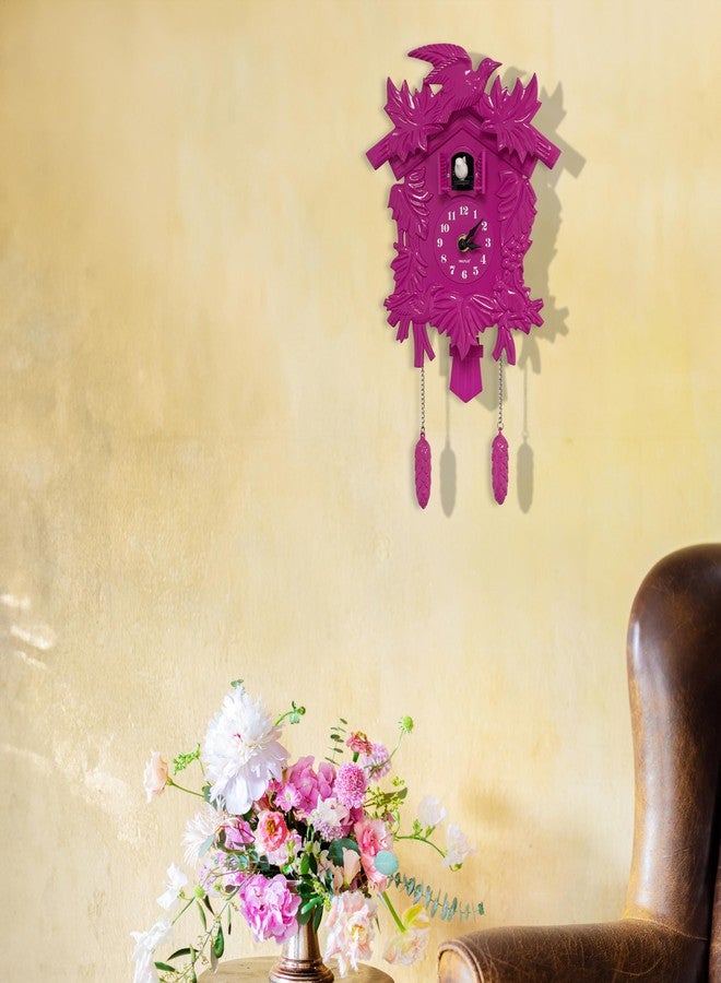 Walplus 20x37 cm Cuckoo Clock Wall Home Decoration DIY Living Bedroom Office Décor Plastic Kids Room Gift, Pink - Image 2