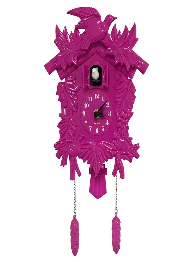 Walplus 20x37 cm Cuckoo Clock Wall Home Decoration DIY Living Bedroom Office Décor Plastic Kids Room Gift, Pink - Image 4