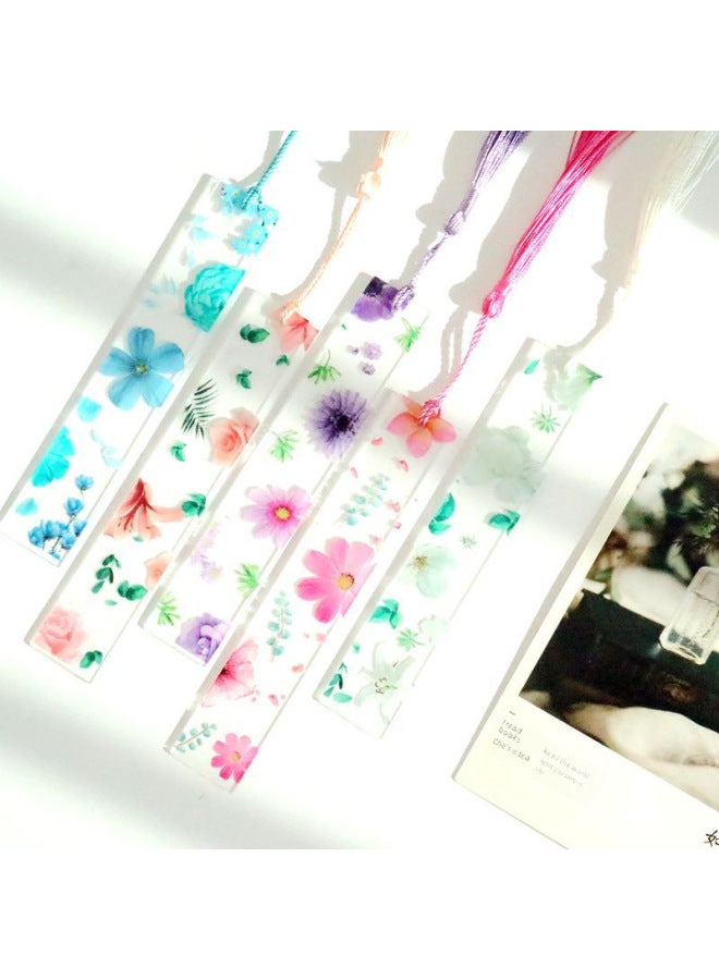 PLUS ONE Transparent Acrylic Bookmark Flower Bookmark Student School Supplies Stationery Gift Creative Gift - Image 3