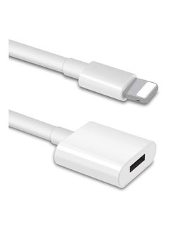 KASTWAVE Charger Extension Cable, for iPhone/iPad, Extender Dock Cable for Male to Female Cable Extension Adapter Pass Video, Data, Audio(6.6FT/1M*2 White)  - Image 1