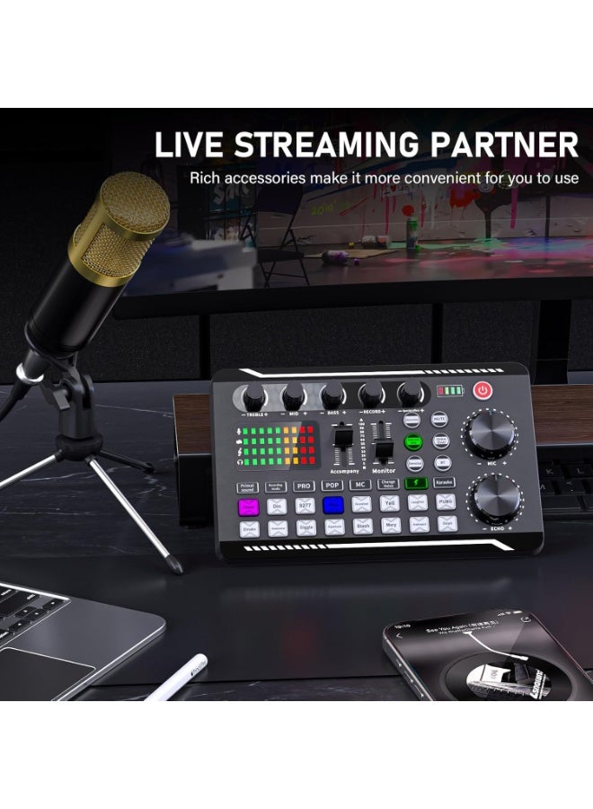 كيلا حزمة معدات البودكاست، واجهة صوتية وميكروفون مكثف BM800 مع حامل ثلاثي القوائم، حزمة استوديو تسجيل احترافي للبث المباشر والبث والتسجيل ويوتيوب وتيك توك - Image 2