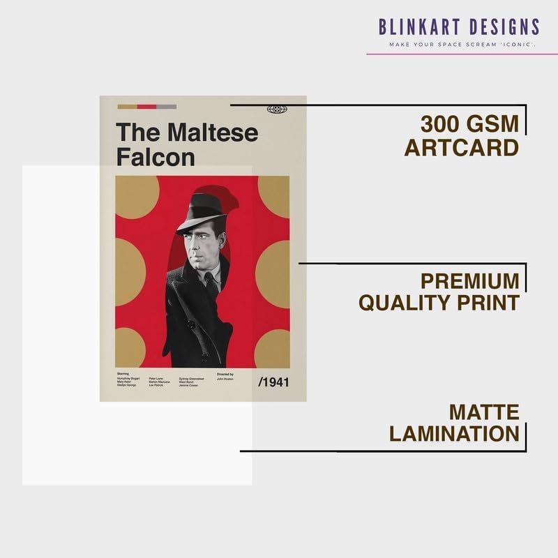 BLINKART BLINKART Aesthetic The Maltess Movie Photo Frame Album Poster Mid Century Wall Art Print Decor For Home Bedroom Living Room Bedroom Home Office Study Room  - Image 4