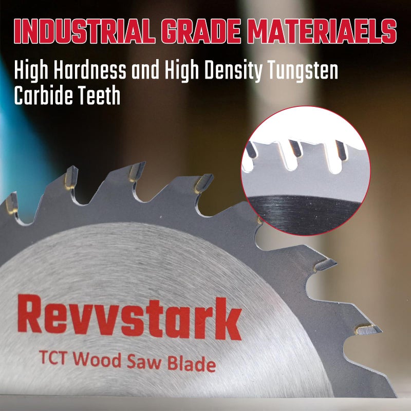 Revvstark 5-1/2"" (10Mm Arbor) Circular Saw Blades 24T&48T  Carbide Tipped Teeth  Heavy Duty Tct Saw Blades For Cutting Various Wood  Plastic And Composite Materials - Image 3