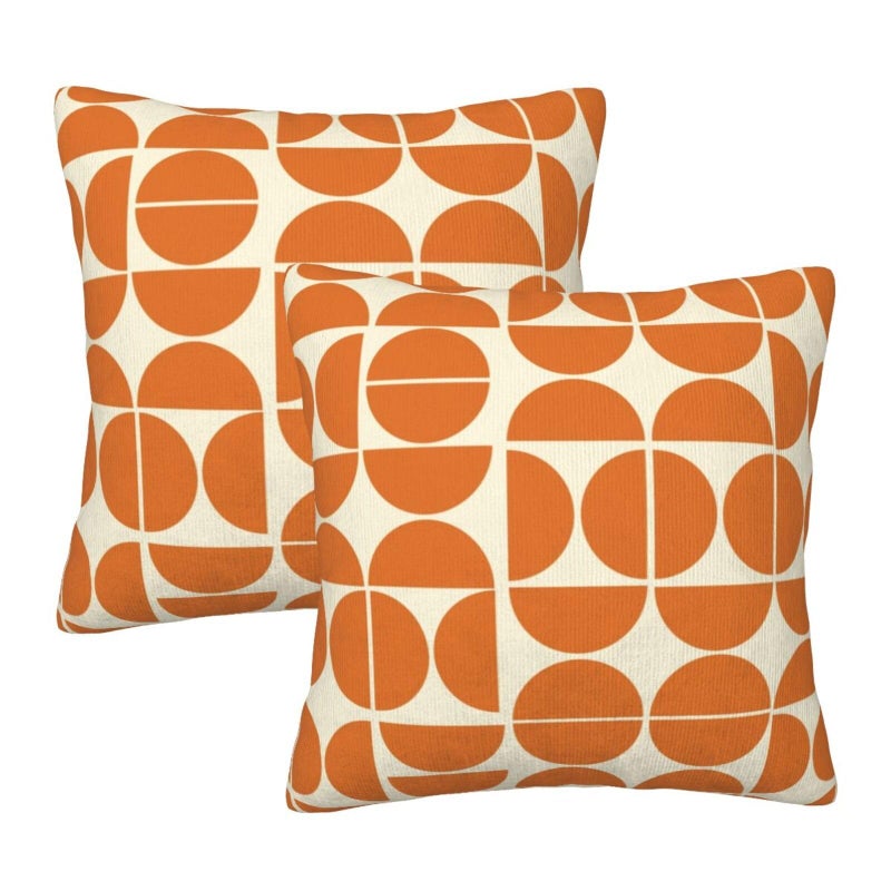 Droerfes Mid Century Abstract Throw Pillow Covers Set of 2 Couch Pillow Case Decoration Cushion Covers for Sofa Home Living Room Bedroom Outdoor 18X18 Inch - Image 1