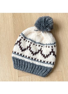 Generic Childrens New Cable Knit Wool Cap Boys Girls Fall Winter Fashionable Versatile Warm Windproof Ear Protection Pullover Hat Wine red  - Image 2