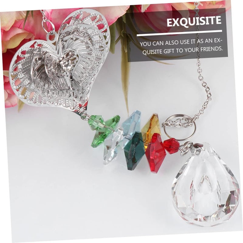 klarako 2pcs Crystals Clear Glass Prism Suncatchers Pendants Chain for Ball Window Ornament Garden Hanging Prisms Lamp Chandelier Office Home with Pendant Car Decor Crystal Suncatcher - Image 4