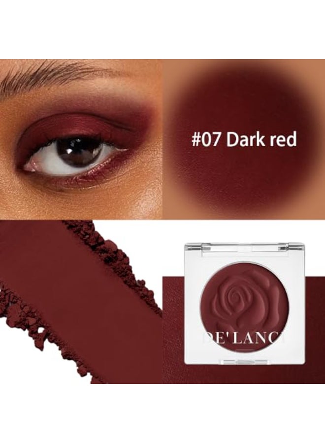DE'LANCI DELANCI Dark Red Eyeshadow Matte Single Crimson Red Eyeshadow Palette Applicator Intense Blendable Burgunry Shade Red Eye Makeup for Halloween Bruise Makeup Vampire Zombie Goth SFX Body Paint 07 - Image 3