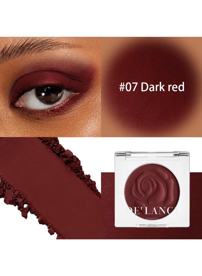 DE'LANCI DELANCI Dark Red Eyeshadow Matte Single Crimson Red Eyeshadow Palette Applicator Intense Blendable Burgunry Shade Red Eye Makeup for Halloween Bruise Makeup Vampire Zombie Goth SFX Body Paint 07 - Image 4